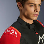 Alpinestars T-SPS V2 WP Motorcycle Sports Textile Jacket (Black/Red/Red Fluo)