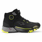 Alpinestars CR-X Drystar Waterproof Motorcycle Adventure Riding Shoes (Black/Dark Grey/Yellow Fluo)