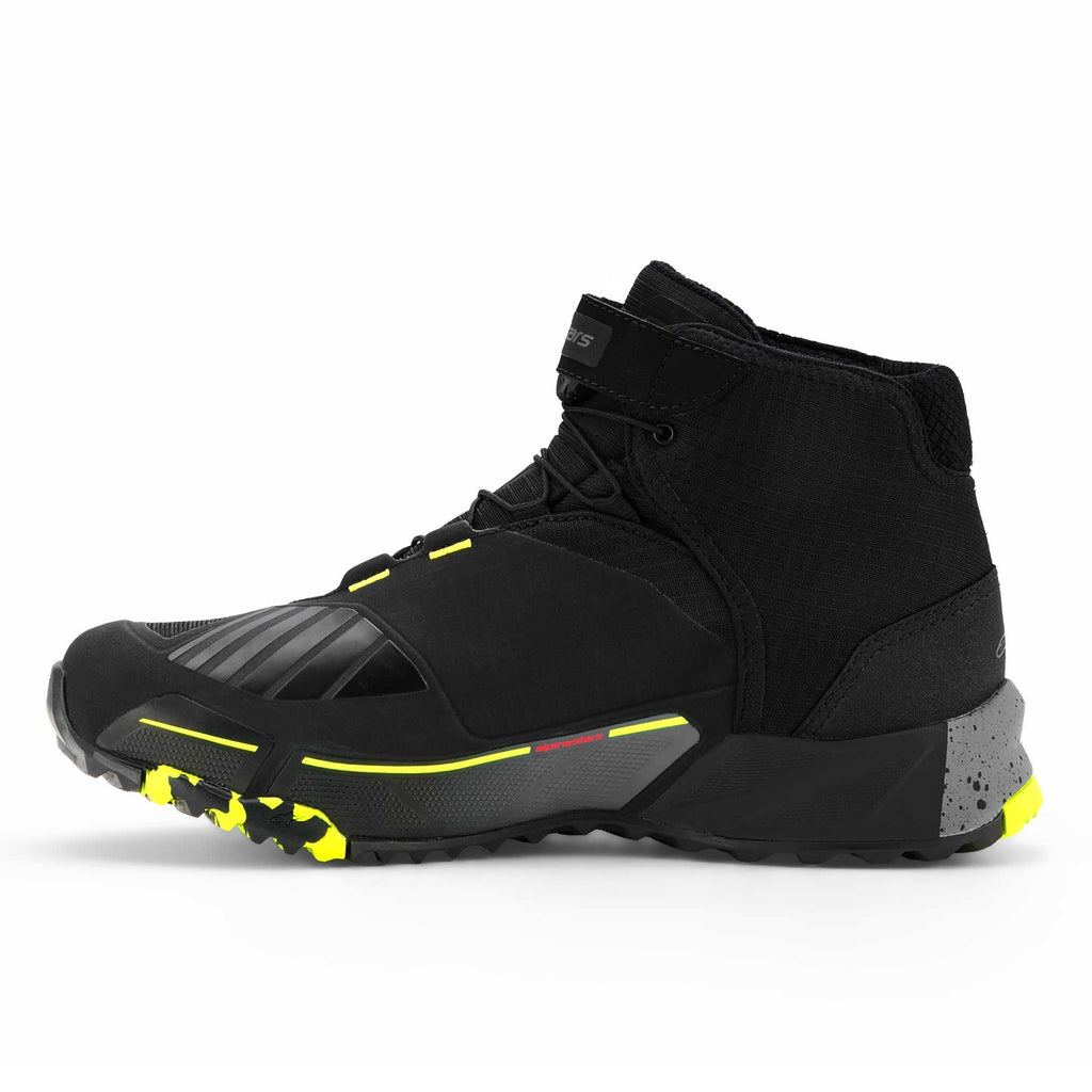 Alpinestars CR-X Drystar Waterproof Motorcycle Adventure Riding Shoes (Black/Dark Grey/Yellow Fluo)