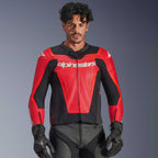 Alpinestars GP FORCE V2 Airflow Motorcycle Leather Jacket (Red/Red Fluo/Black)
