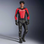 Alpinestars GP FORCE V2 Airflow Motorcycle Leather Jacket (Red/Red Fluo/Black)