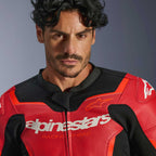 Alpinestars GP FORCE V2 Airflow Motorcycle Leather Jacket (Red/Red Fluo/Black)