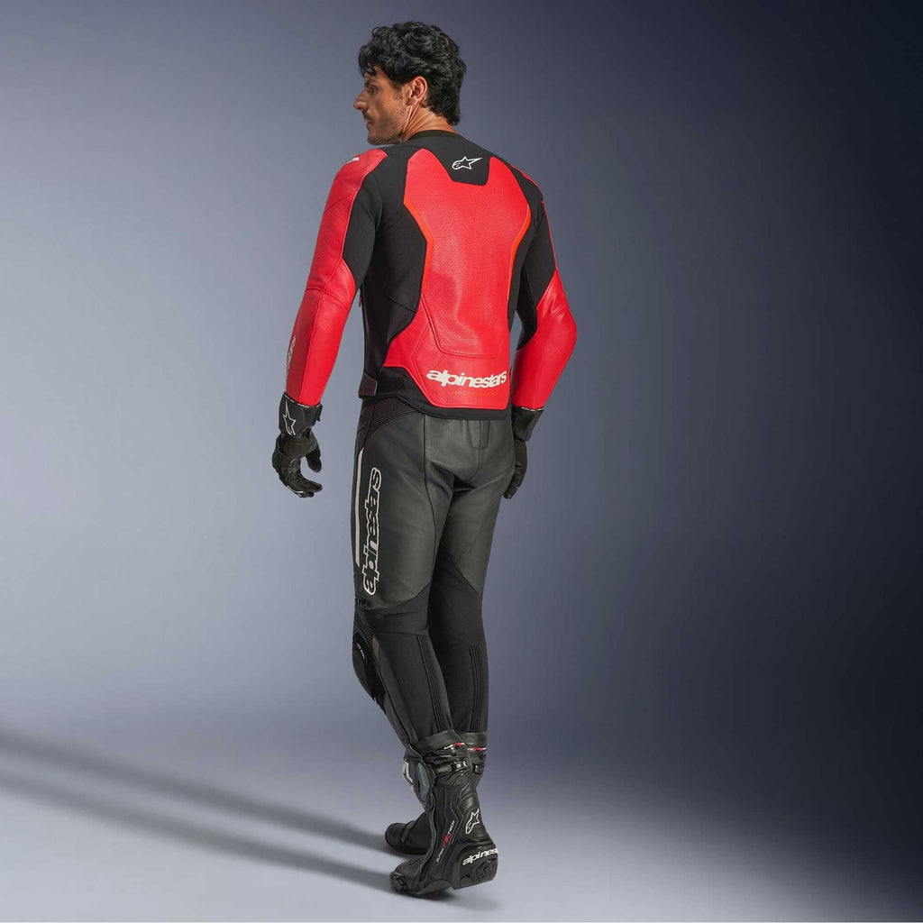 Alpinestars GP FORCE V2 Airflow Motorcycle Leather Jacket (Red/Red Fluo/Black)