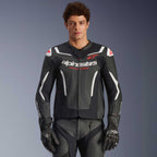 Alpinestars GP FORCE V2 Airflow Motorcycle Leather Jacket (Black/White)