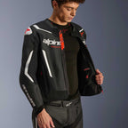 Alpinestars GP FORCE V2 Airflow Motorcycle Leather Jacket (Black/White)