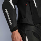 Alpinestars GP FORCE V2 Airflow Motorcycle Leather Jacket (Black/White)