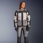 Alpinestars Women's Andes Drystar V4 Motorcycle Textile Jacket (Ice Grey/Dark Grey/Black/Coral Fluo)