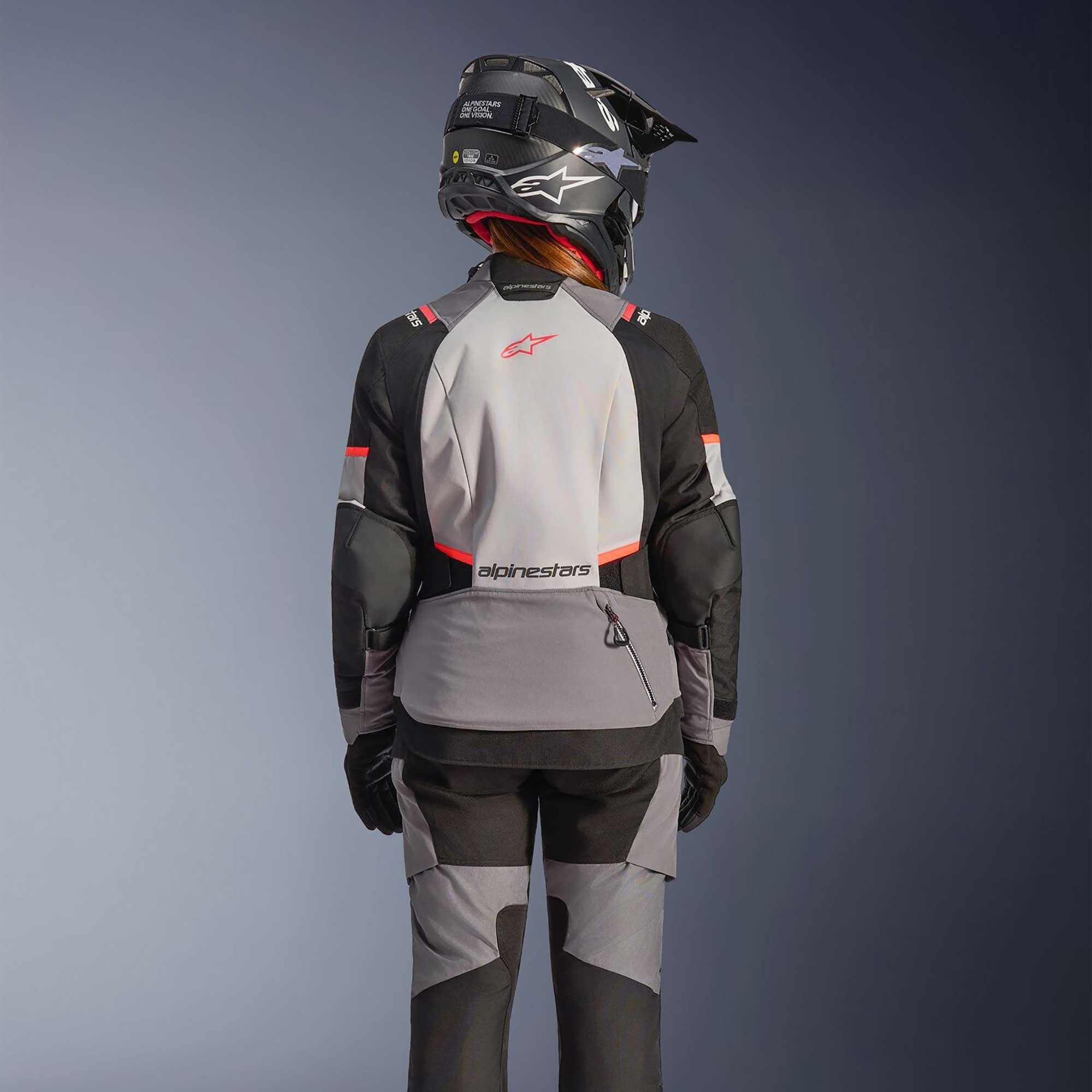 Alpinestars Women's Andes Drystar V4 Motorcycle Textile Jacket (Ice Grey/Dark Grey/Black/Coral Fluo)