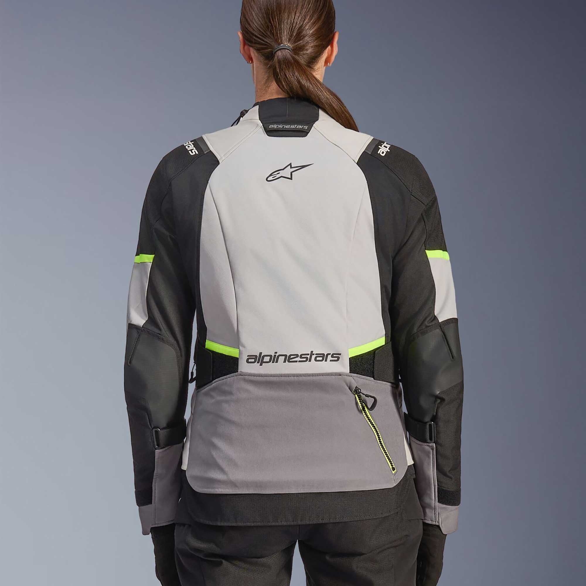 Alpinestars Women's Andes Drystar V4 Motorcycle Textile Jacket (Ice Grey/Dark Grey/Black/Yellow Fluo)
