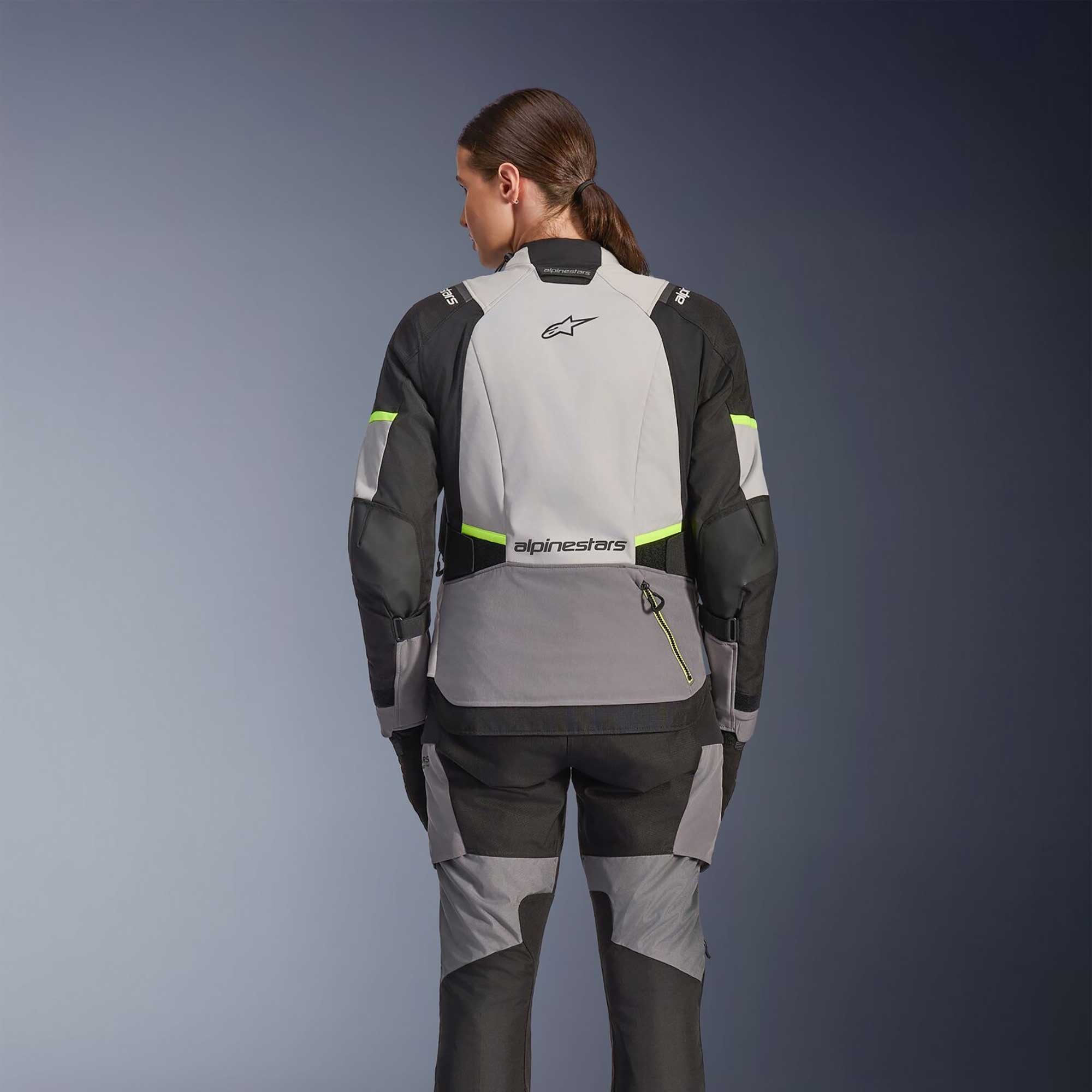Alpinestars Women's Andes Drystar V4 Motorcycle Textile Jacket (Ice Grey/Dark Grey/Black/Yellow Fluo)
