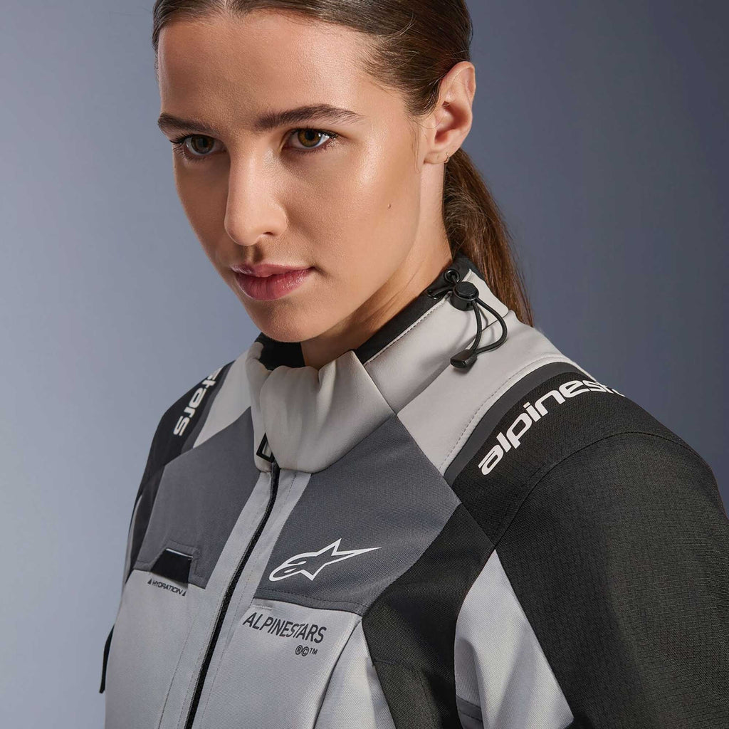 Alpinestars Women's Andes Drystar V4 Motorcycle Textile Jacket (Ice Grey/Dark Grey/Black/Yellow Fluo)