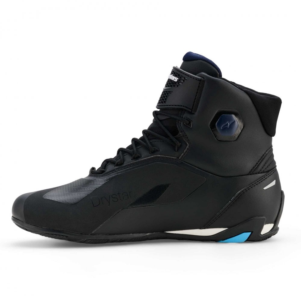 Alpinestars Faster-4 DRYSTAR WP Motorcycle Riding Shoes (Black/Night Navy/Cyan)