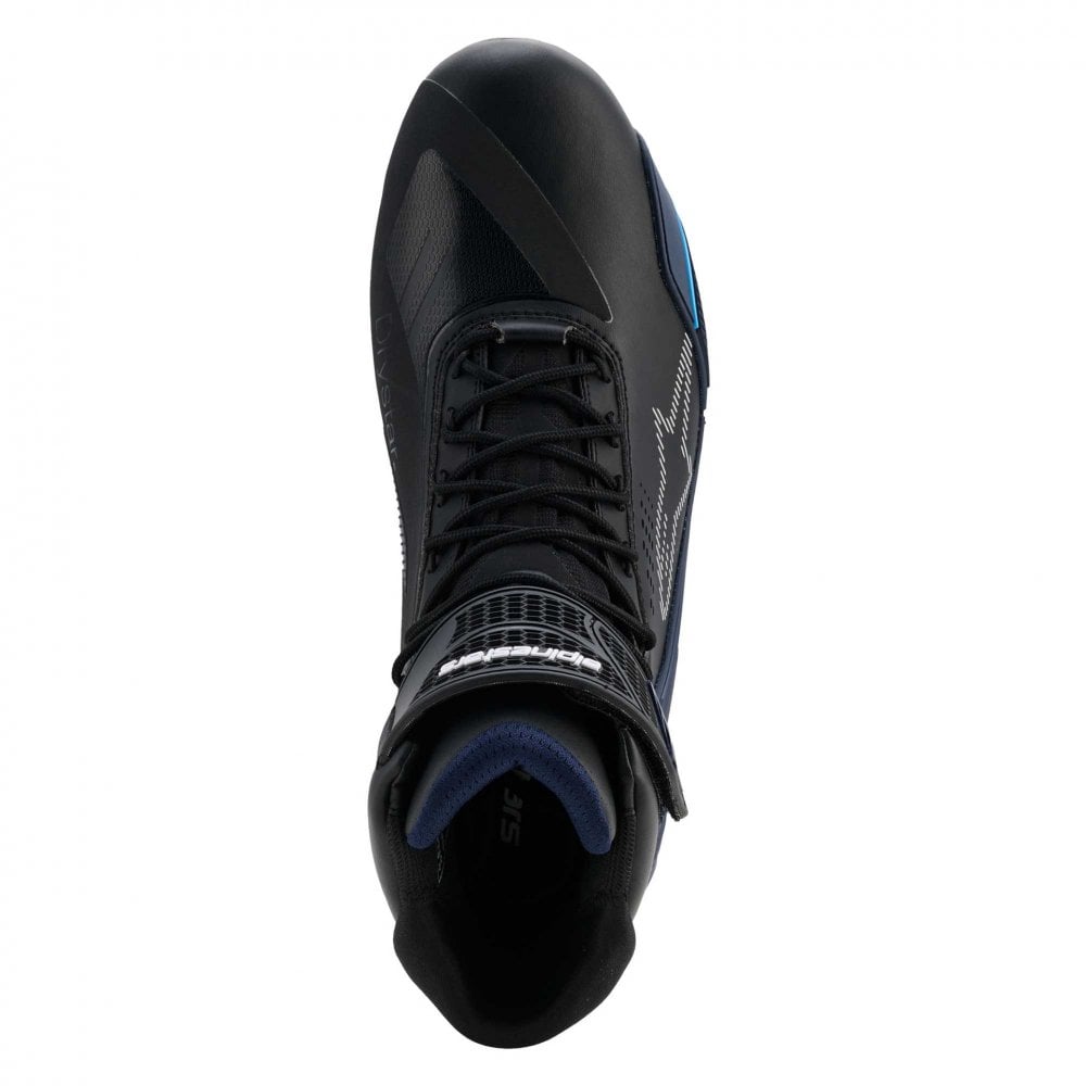 Alpinestars Faster-4 DRYSTAR WP Motorcycle Riding Shoes (Black/Night Navy/Cyan)