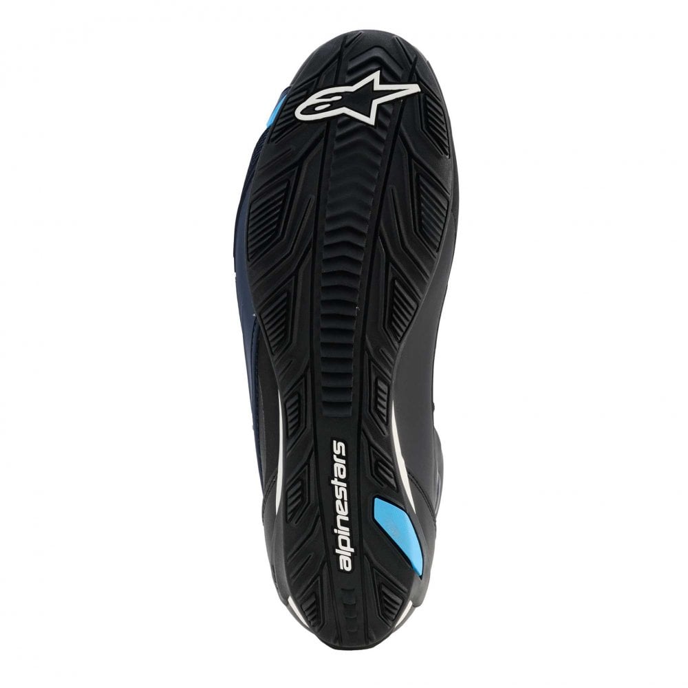 Alpinestars Faster-4 DRYSTAR WP Motorcycle Riding Shoes (Black/Night Navy/Cyan)