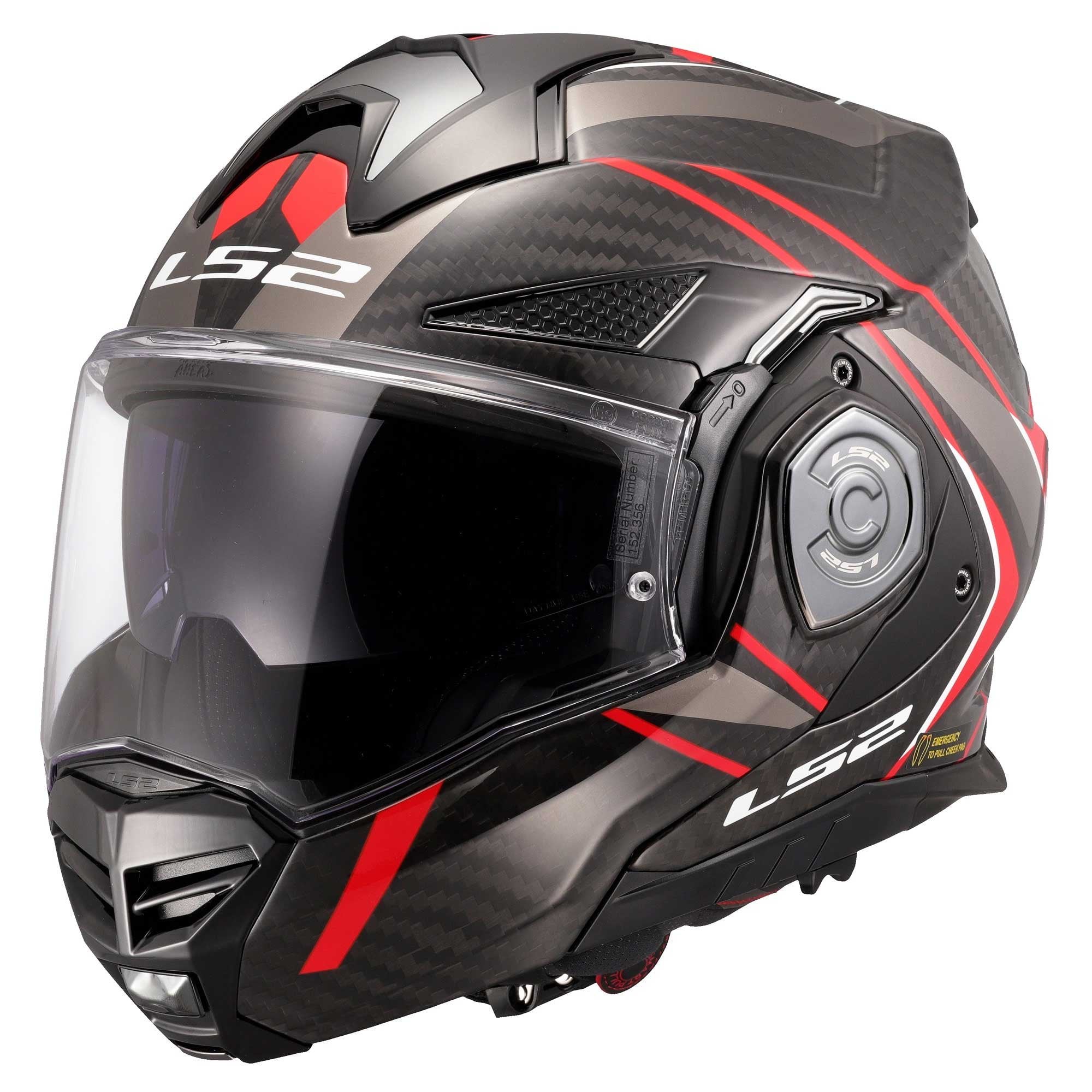 LS2 Motorcycle Touring Flip Over Helmet - FF901 Advant X - C Future (Red)