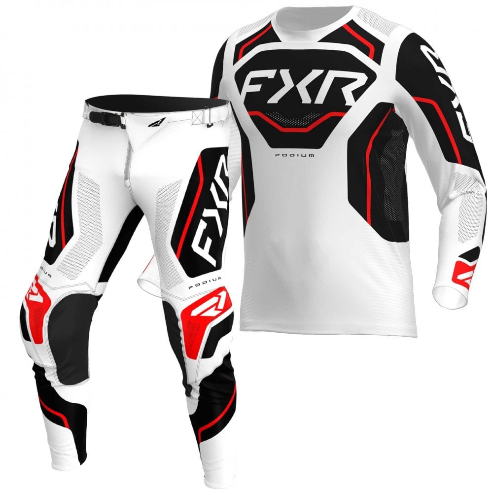 FXR (MX26) MX Jersey & Pant Kit Deal - PODIUM Relay (White/Black/Red)