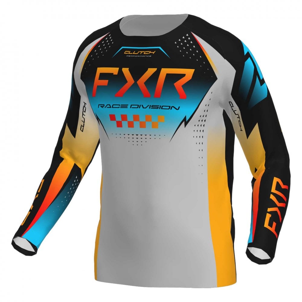 FXR (MX26) Youth Jersey - CLUTCH (Grey/Sky/Orange)
