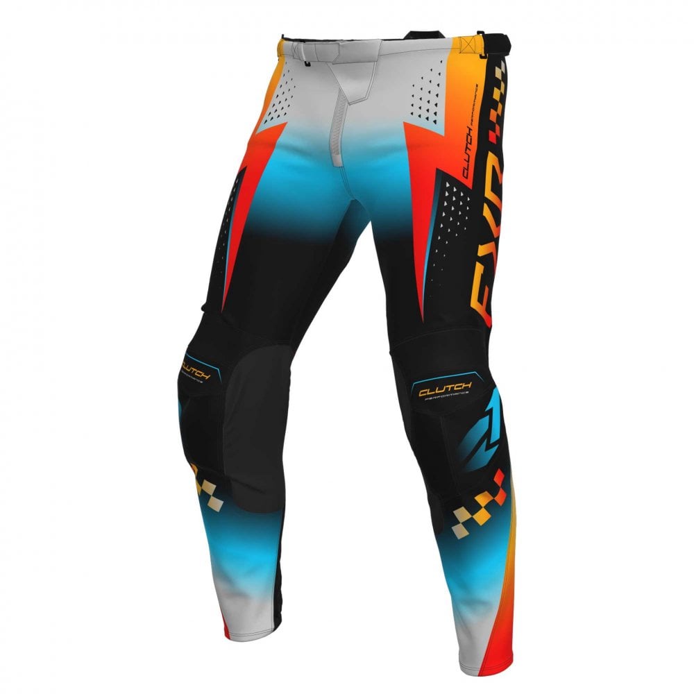 FXR (MX26) Youth MX Jersey & Pant Kit Deal - CLUTCH (Grey/Sky/Orange)
