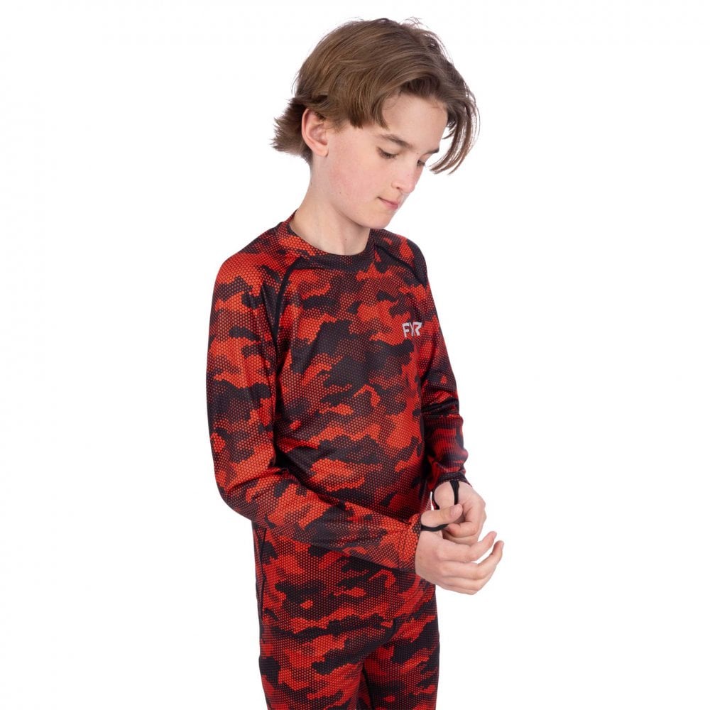 FXR (MX26) Youth Base Layers - Atmosphere 2 Piece (Red Hex)