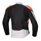 Alpinestars Women's T-Jaws V4 Waterproof Motorcycle Textile Jacket (Black/Ice Grey/Fluo Coral)