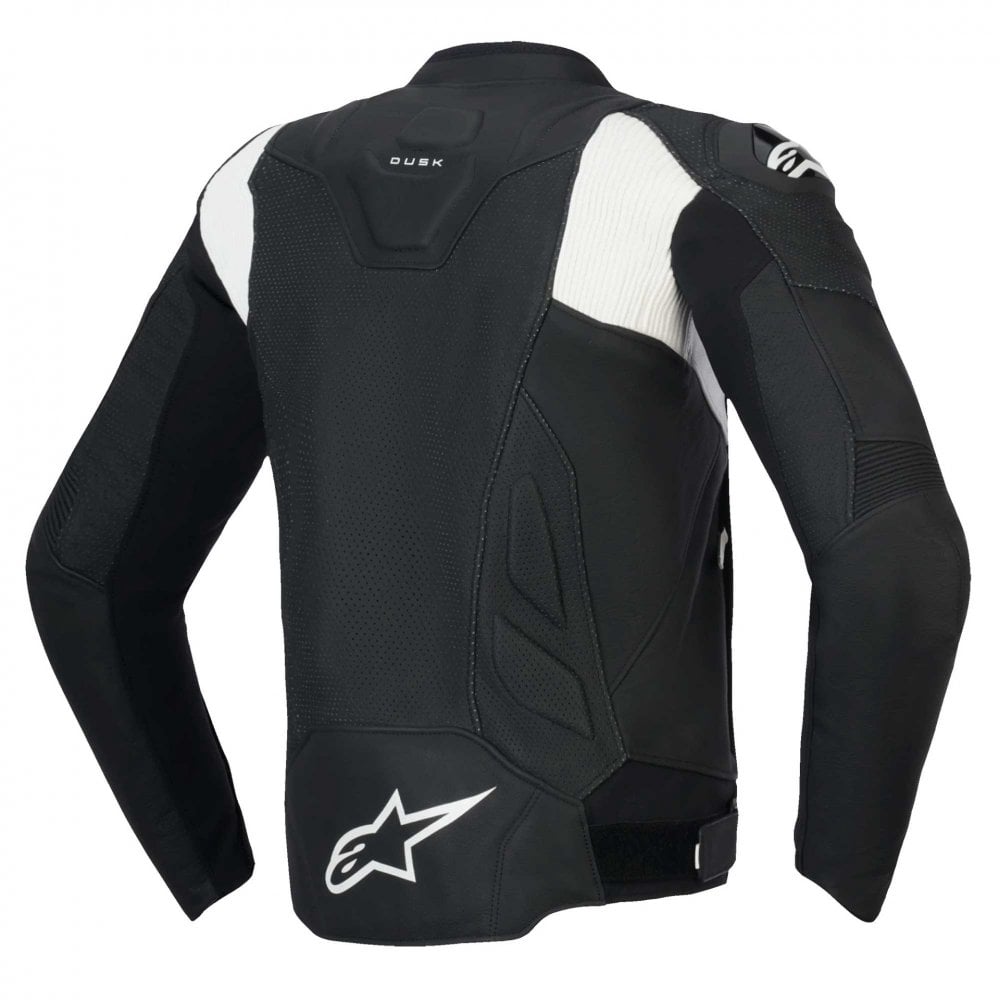 Alpinestars DUSK Airflow Motorcycle Leather Jacket (Black/White)