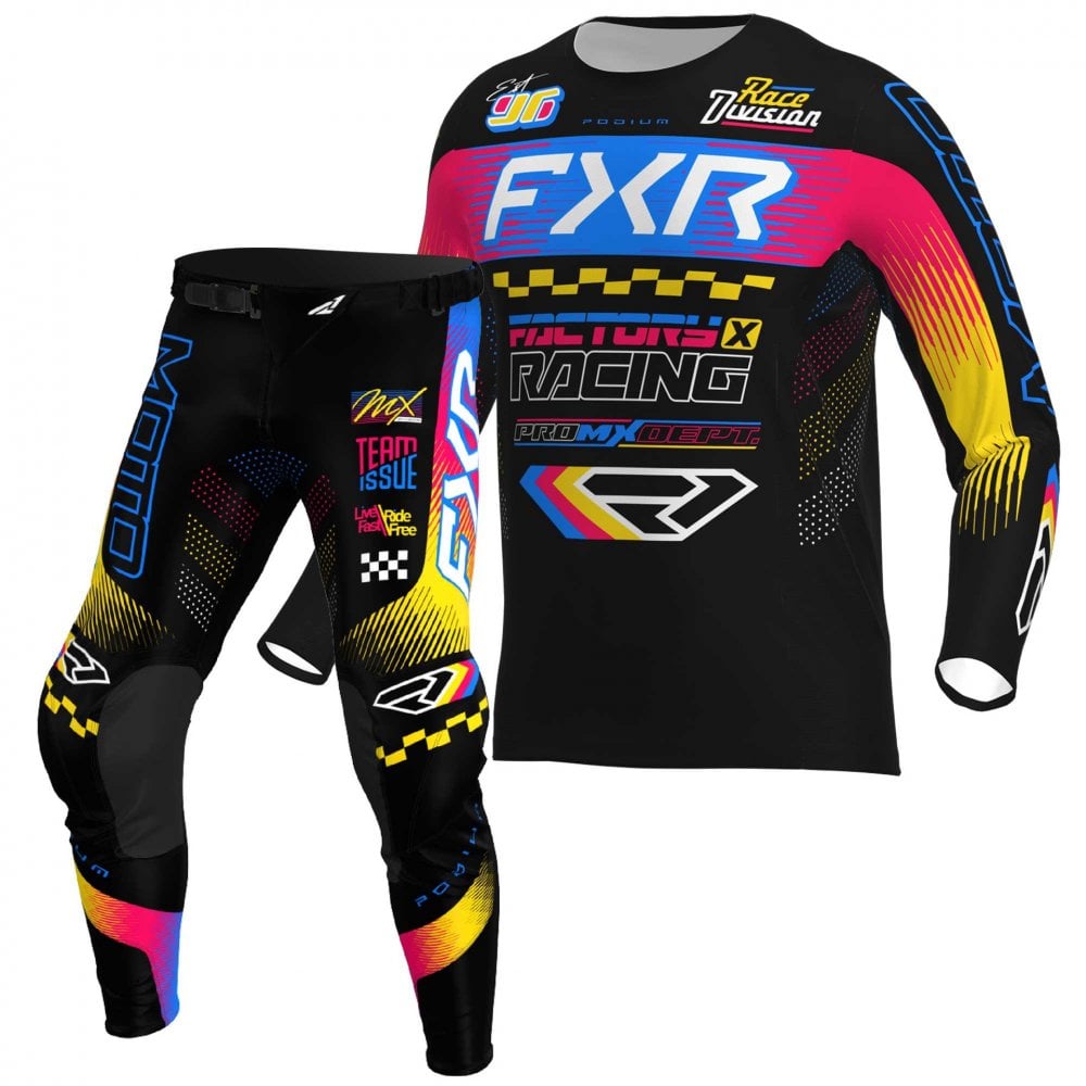 FXR (MX26) MX Jersey & Pant Kit Deal - PODIUM Gladiator (Black/Blue/Razz)