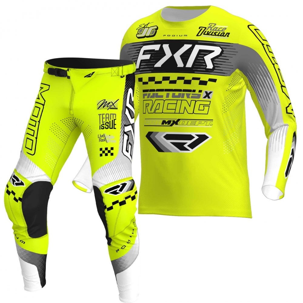 FXR (MX26) MX Jersey & Pant Kit Deal - PODIUM Gladiator (Hi Vis/Black/Grey)