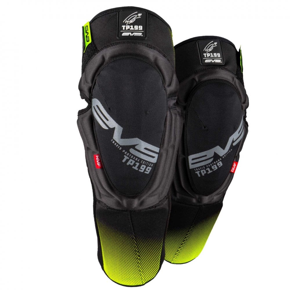 EVS (MX26) Armour, Knee Guards - TP199 **2025 Version** (Black/Hi Viz Yellow)