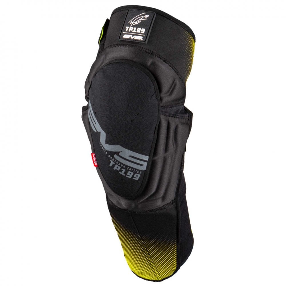 EVS (MX26) Armour, Knee Guards - TP199 **2025 Version** (Black/Hi Viz Yellow)