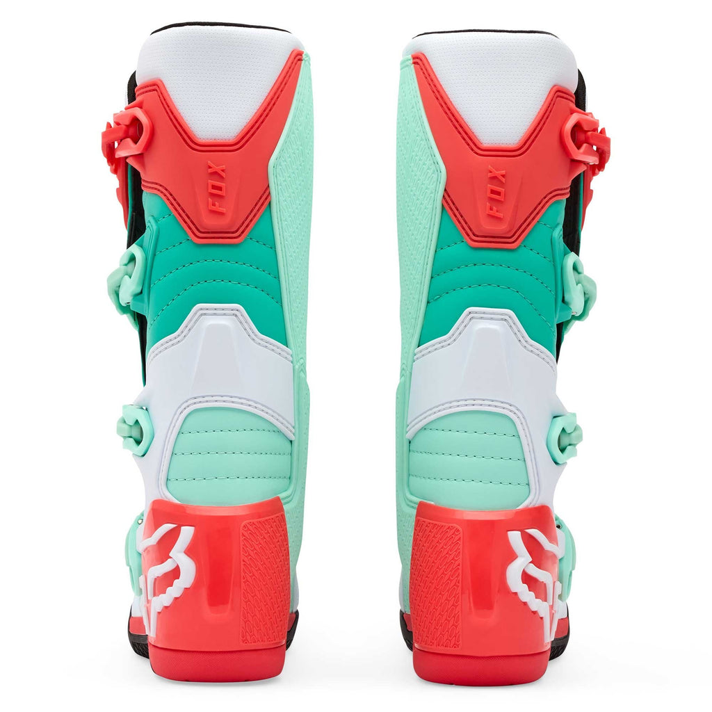 FOX Racing Women's MX Boots - COMP (Aqua/Green/White/Orange)