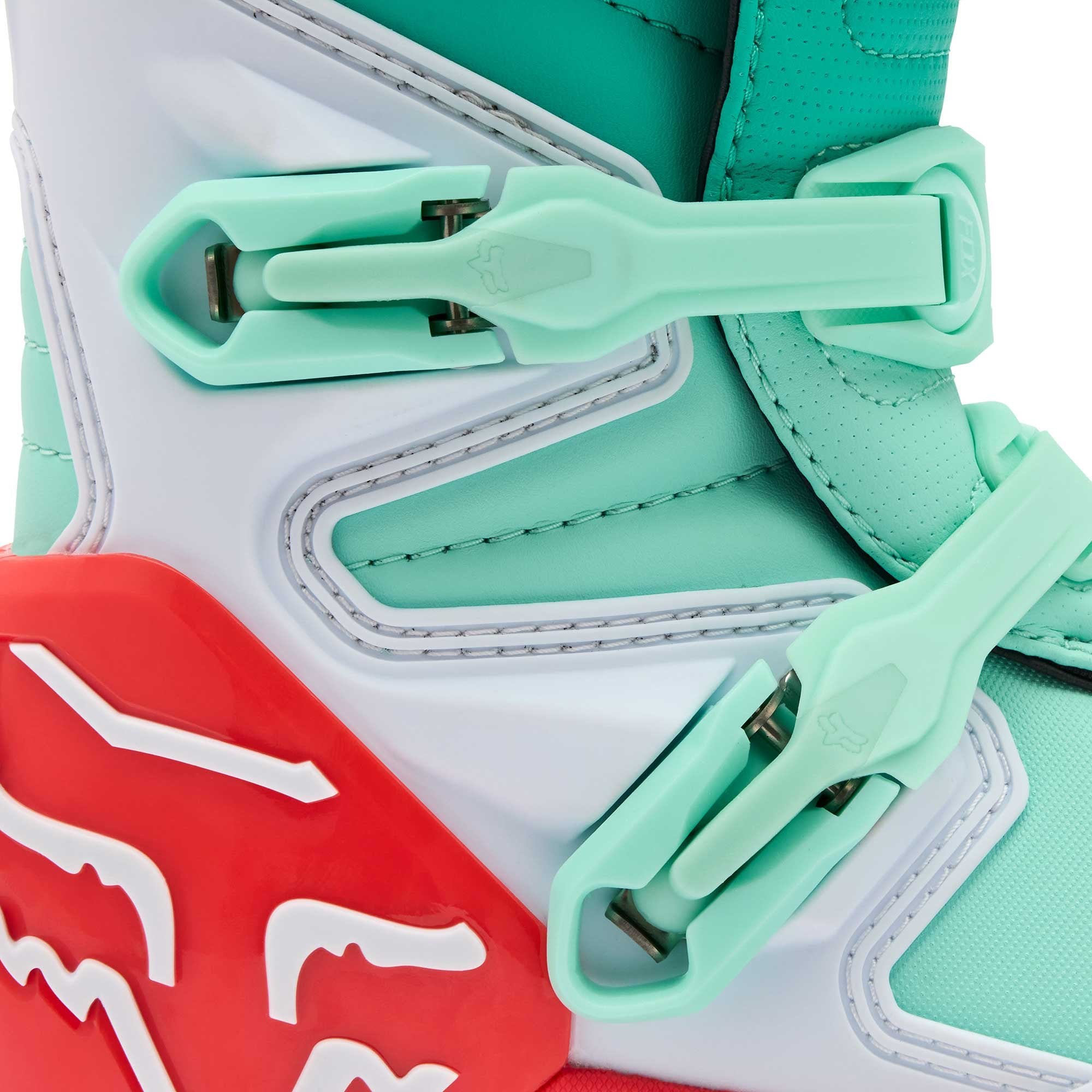 FOX Racing Women's MX Boots - COMP (Aqua/Green/White/Orange)