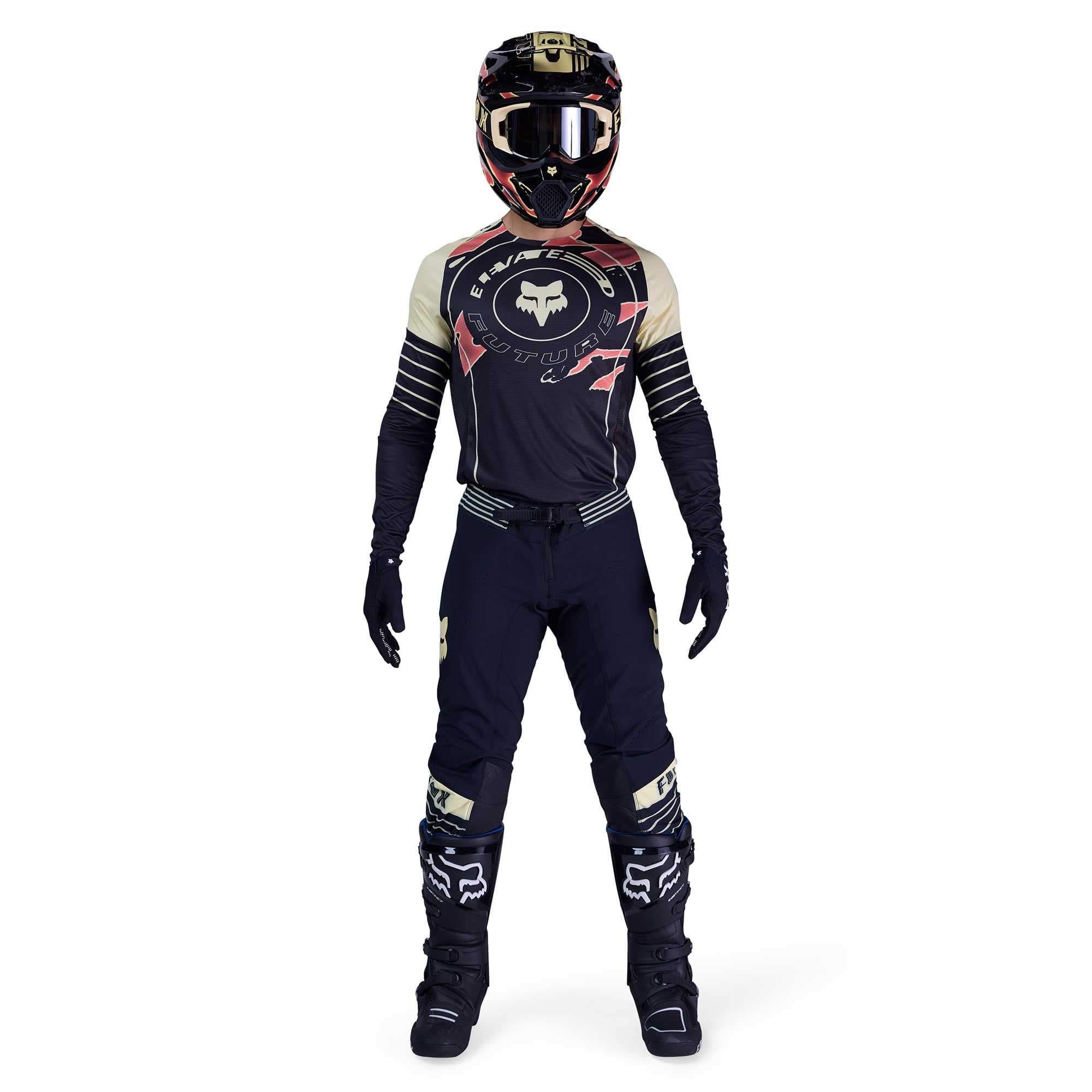 FOX Racing MX Jersey & Pant Kit Deal - FlexAir INNING (Black/Off White/Red)