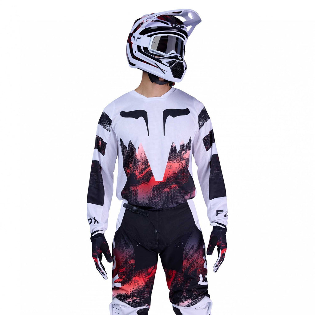 FOX Racing MX Jersey & Pant Kit Deal - 180 KAIROS (White/Fluo Red/Black)