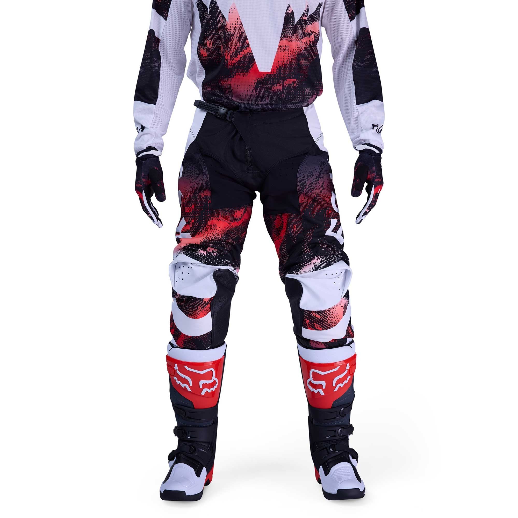 FOX Racing MX Jersey & Pant Kit Deal - 180 KAIROS (White/Fluo Red/Black)