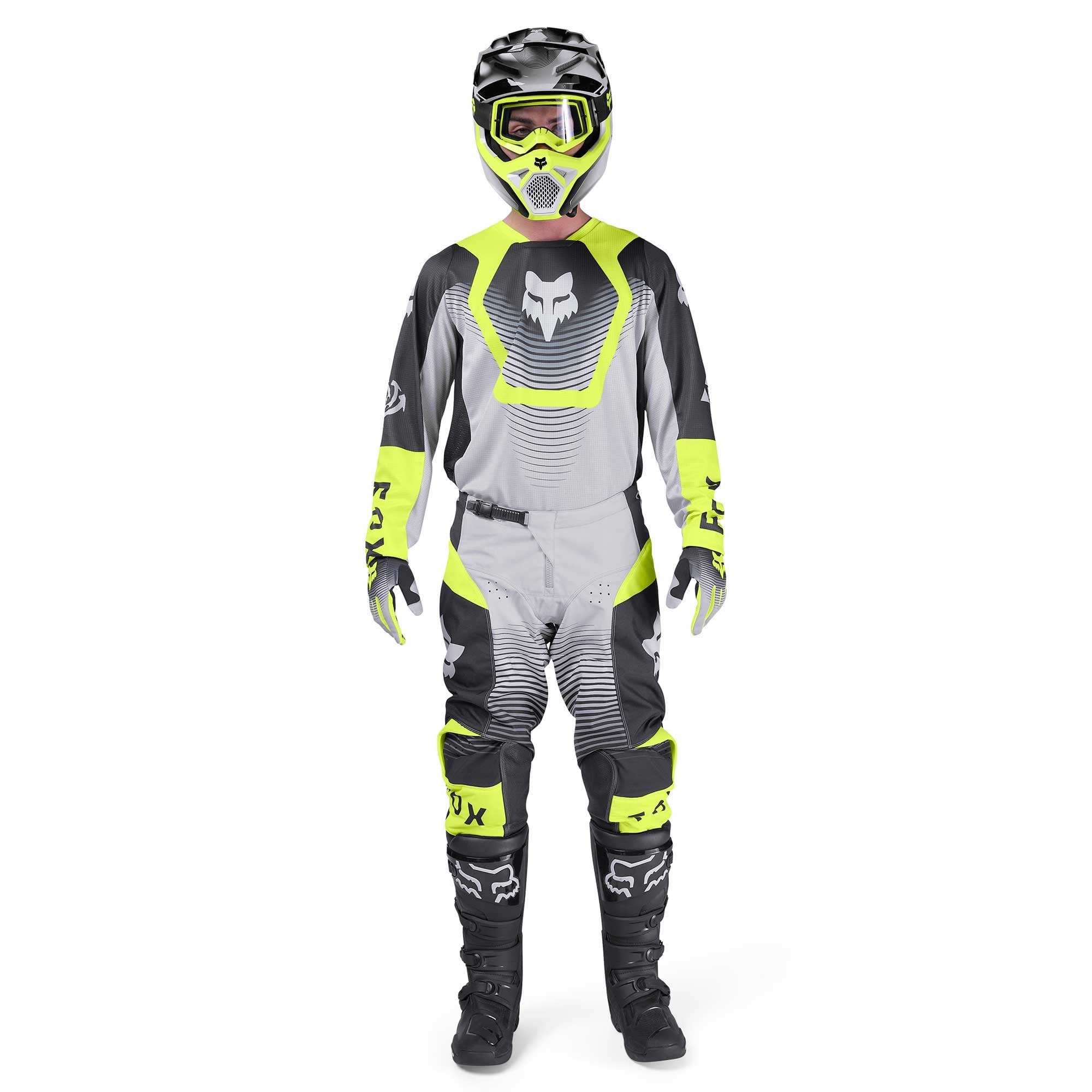 FOX Racing MX Jersey & Pant Kit Deal - 180 COLLECT (Grey/Fluo Yellow/Black)