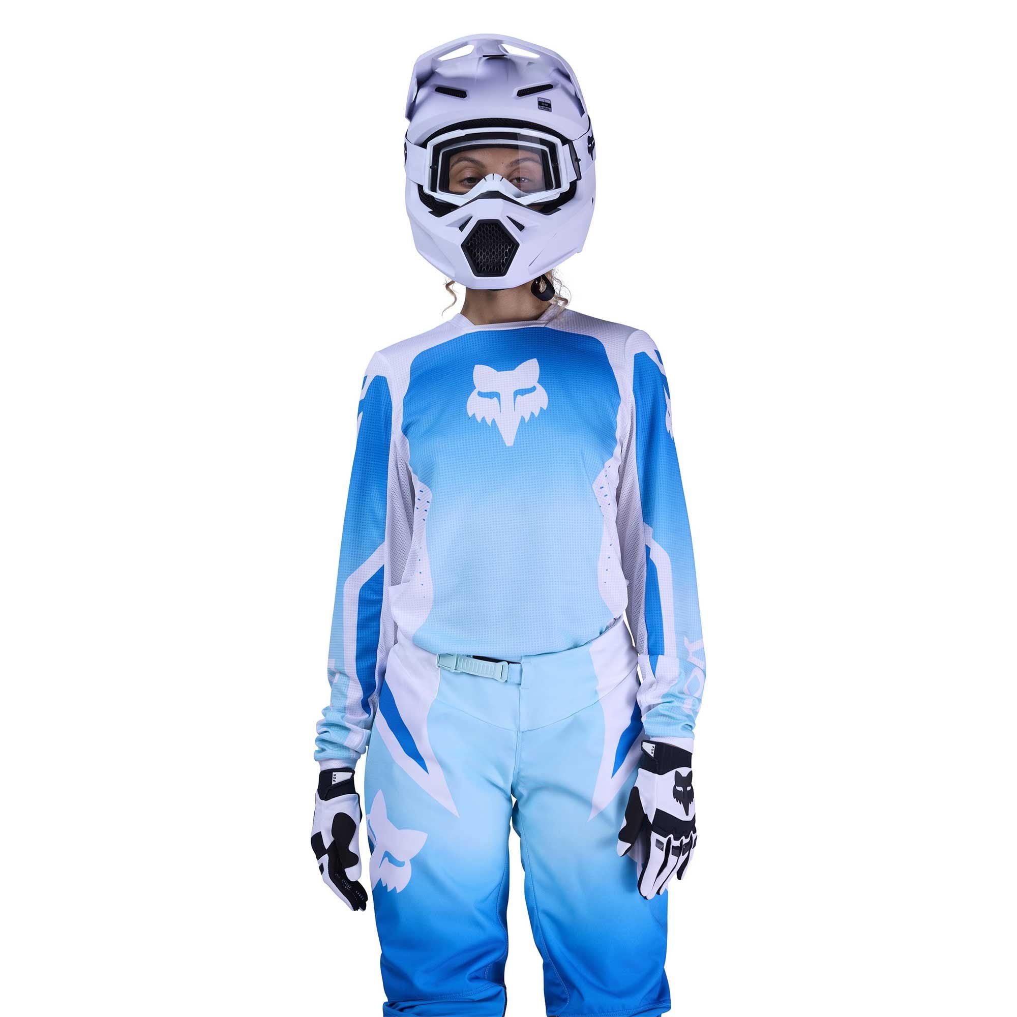 FOX Racing Women's MX Jersey & Pant Kit Deal - 180 SHIELD (White/Blue)