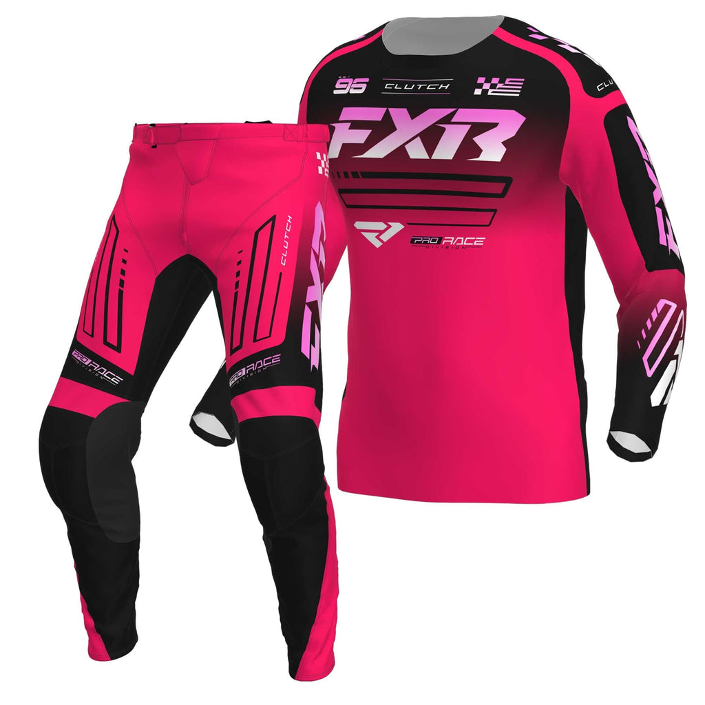 FXR (MX26) Youth MX Jersey & Pant Kit Deal - CLUTCH (Razz/Black/Pink)