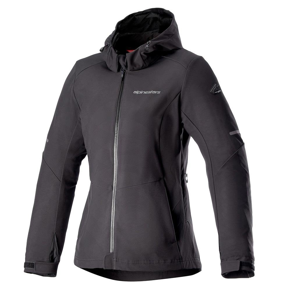 Alpinestars Women's Neo WP Hoodie Motorcycle Softshell Jacket (Black/Black)