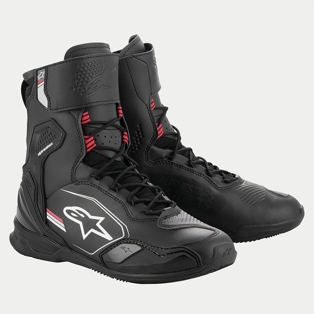 Alpinestars SuperFaster Motorcycle Riding Shoes (Black/Grey/Bright Red)
