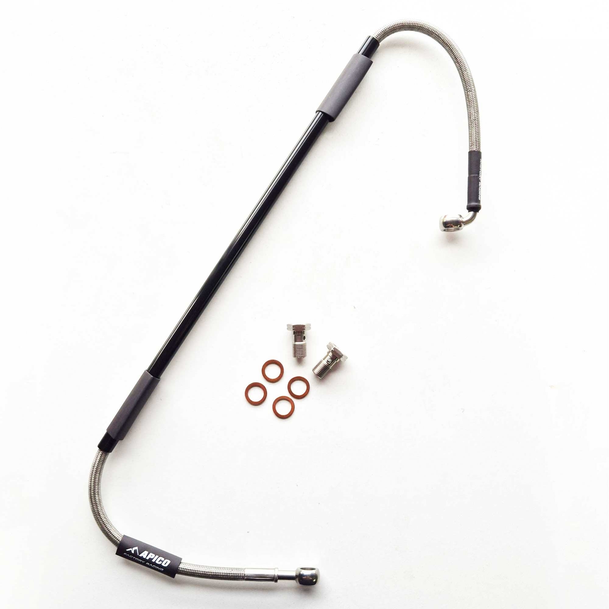 Apico - Brake Hose - Rear - KTM SX 125-250 04-12, SXF250/450 04-10, EXC/EXCF 125-500 04-15 - Black