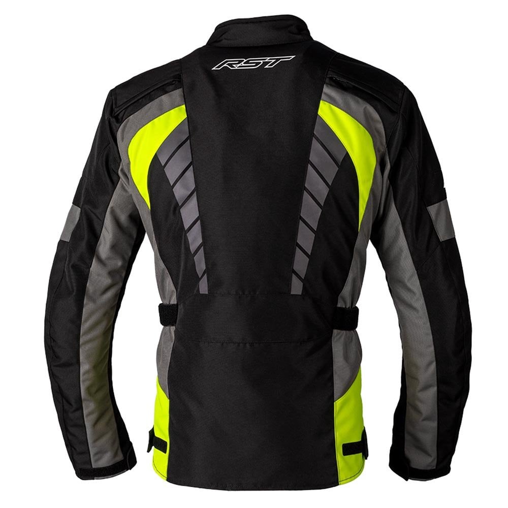 RST Motorcycle Touring Textile Jacket - Alpha 5 CE Waterproof (Black/Flo Yellow)