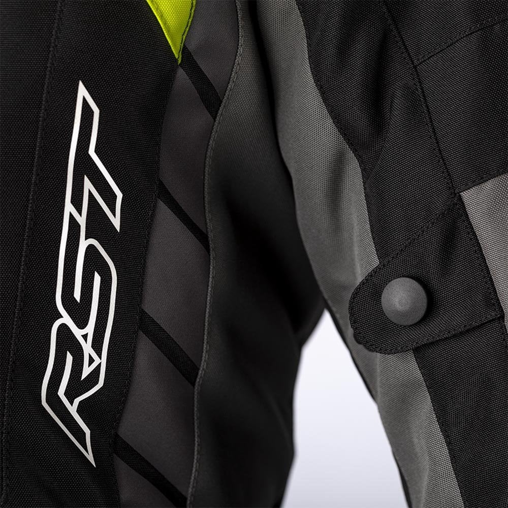 RST Motorcycle Touring Textile Jacket - Alpha 5 CE Waterproof (Black/Flo Yellow)