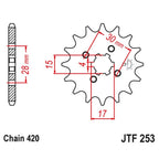 JT - Sprocket - Front - JTF253 - 420 - CRF110 13-26
