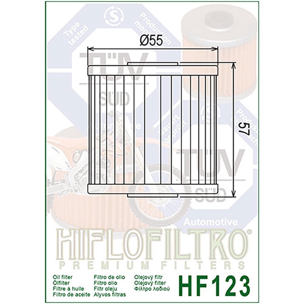 HiFlo Oil Filter - HF123 - KL250 82-05, KL650 87-18 & 22, KLX650 93-01