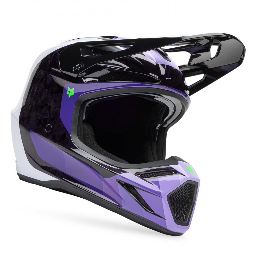 FOX Racing MX | Enduro Helmet - V3 RS Carbon GRID (Black/Purple)