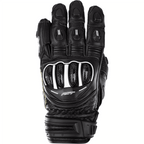 RST Motorcycle Sports Leather Short Gloves - Tractech Evo Short CE (Black/Black)