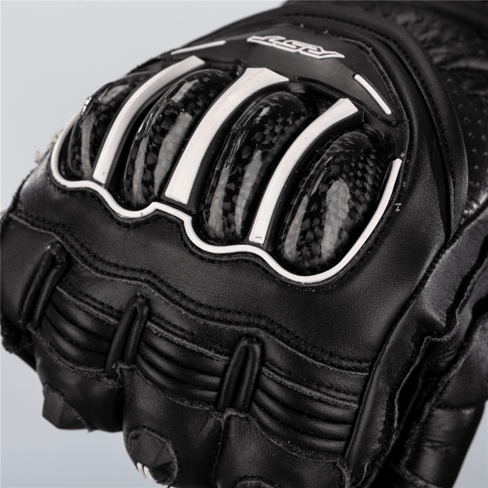 RST Motorcycle Sports Leather Short Gloves - Tractech Evo Short CE (Black/Black)