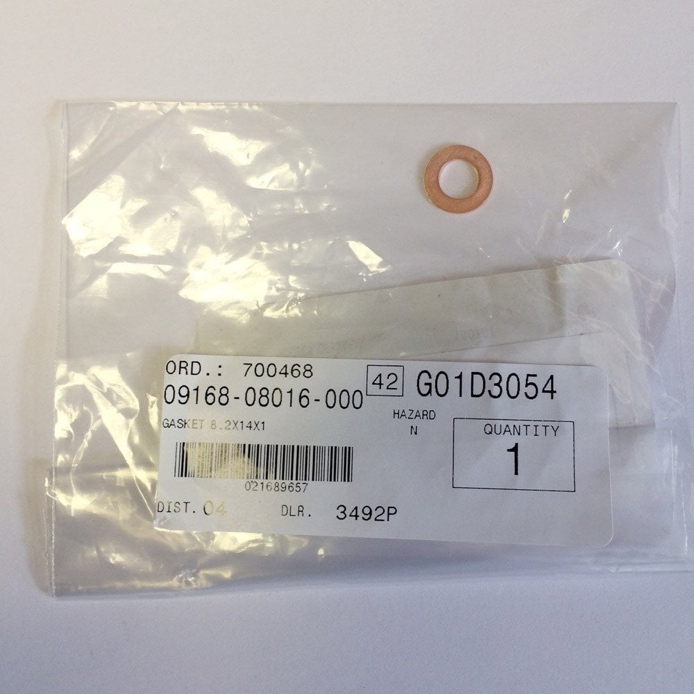 Suzuki Genuine Part - Copper Washer, Crankcase (18.2x14x1) - 09168-08016-000