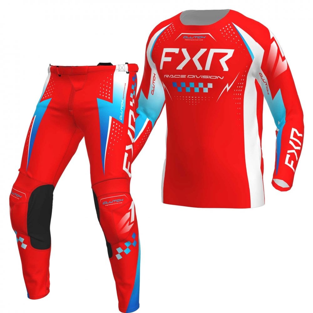 FXR (MX26) Youth MX Jersey & Pant Kit Deal - CLUTCH (Red/Blue/White)