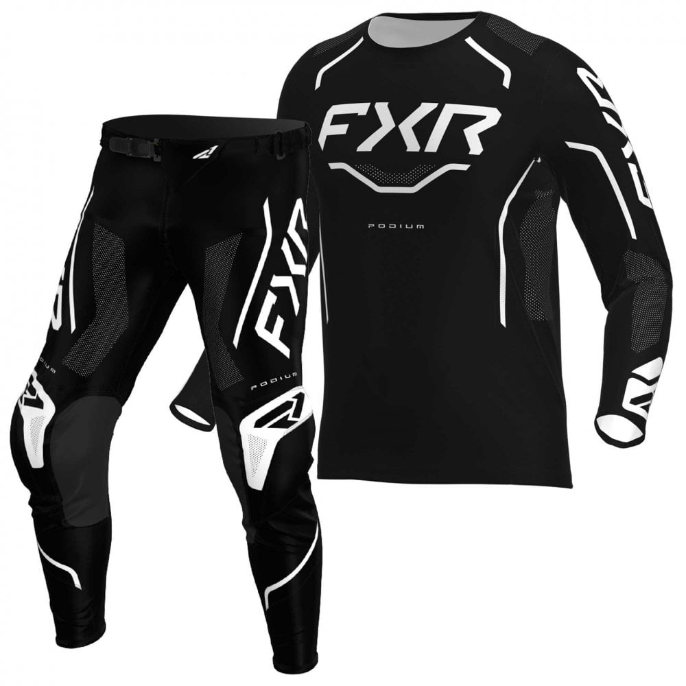 FXR (MX26) Youth MX Jersey & Pant Kit Deal - PODIUM (Black/White)